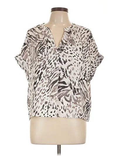 Pre-owned Vici Short Sleeve Blouse In Silver