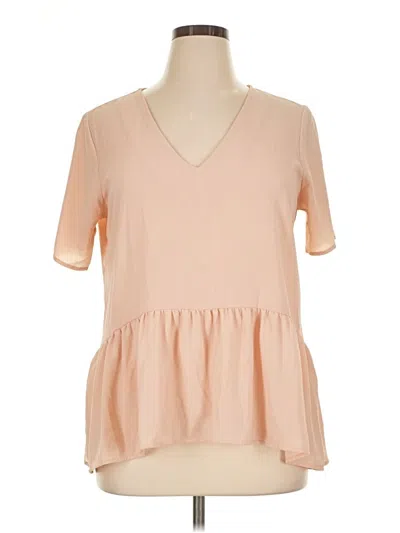 Pre-owned Vici Short Sleeve Blouse In Tan