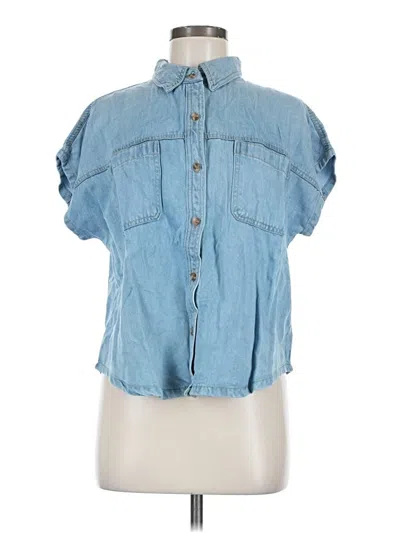 Pre-owned Vici Short Sleeve Button Down Shirt In Blue