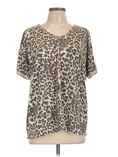 Pre-owned Vici Short Sleeve Henley Shirt In Tan
