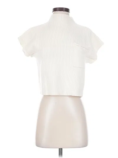 Pre-owned Vici Short Sleeve Top Ivory Turtleneck Tops