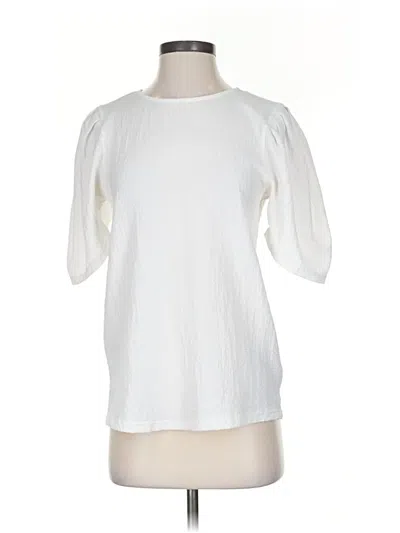 Pre-owned Vici Short Sleeve Top White Crew Neck Tops