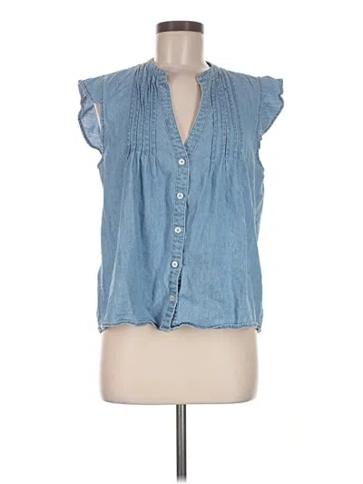 Pre-owned Vici Sleeveless Button Down Shirt In Blue