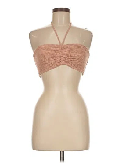 Pre-owned Vici Tank Top Tan Strapless Neckline Tops