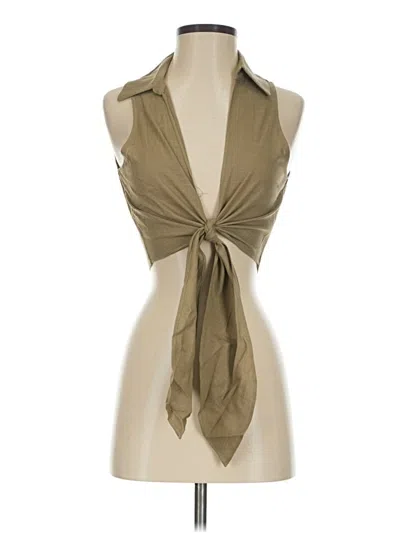 Pre-owned Vici Tank Top Tan Tie Neck Tops