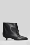 Vicini Cizin 30 Low Heels Ankle Boots In Black Leather In Black