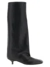 Vicini Cizin 30 Low Heels Boots In Black Leather In Black