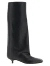Vicini Cizin 30 Low Heels Boots In Black Leather In Black