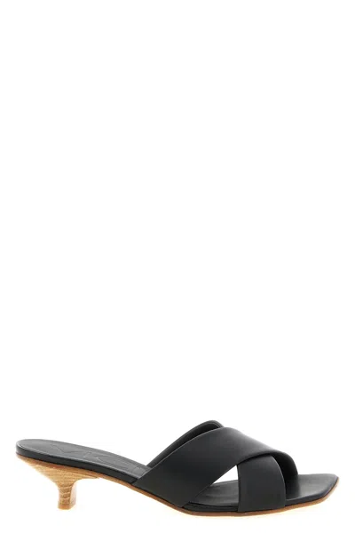 Vicini Leather Mules Sandals Black