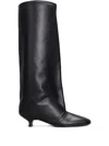 Vicini Square-toe Leather Boots In Black