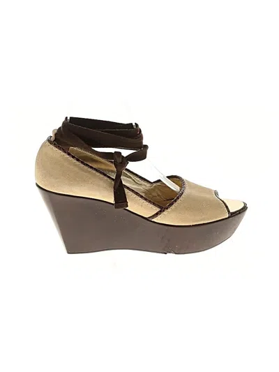 Pre-owned Vicini Wedges In Ivory