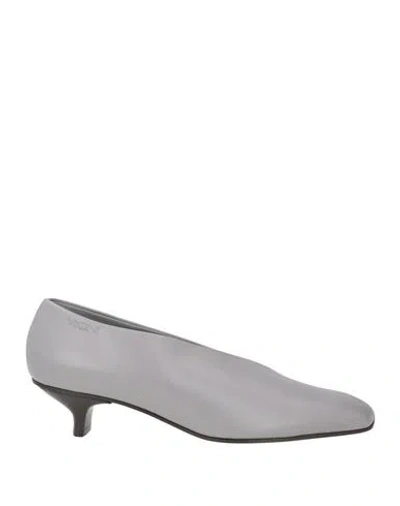 Vicini Woman Pumps Grey Size 7 Leather In Gray