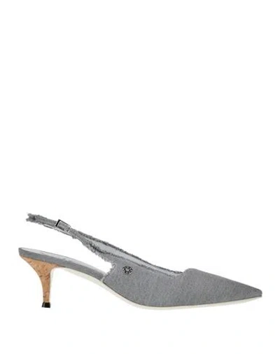 Vicini Woman Pumps Grey Size 8 Textile Fibers In Gray
