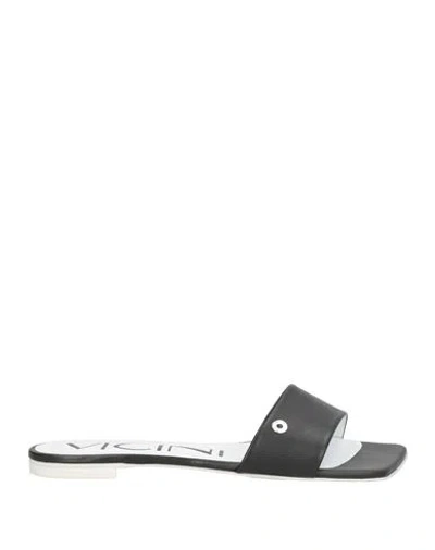Vicini Woman Sandals Black Size 8 Leather