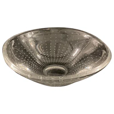 Pre-owned Vicke Lindstrand A 1950s Swedish Clear Glass With Air Bubbles Bowl By  For Kosta In Gray