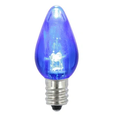 Vickerman 0.09 Watt, C7 Led, Dimmable Light Bulb E12/candelabra Base In Blue