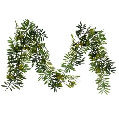 Vickerman 10 In. Faux Olive Garland In Green