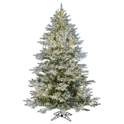 Vickerman 10' X 74" Flocked Kiana Artificial Christmas Tree, 3mm Led Color Changing Lights