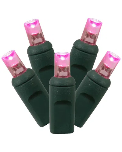 Vickerman 100 Pink Wide Angle Led Light On Green Wire