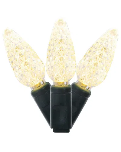 Vickerman 100 Warm White C6 Led Single Mold Light On Green Wire In Gold