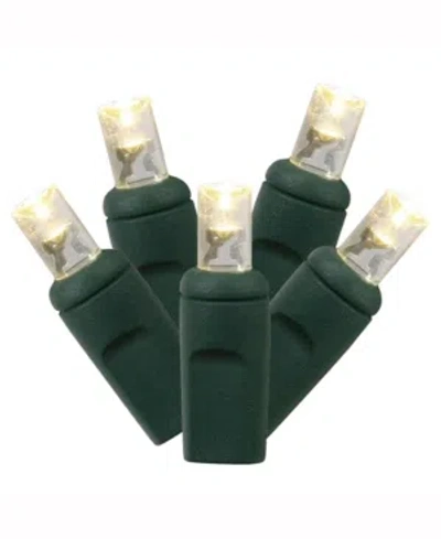 Vickerman 100 Warm White Wide Angle Led Light On Green Wire, 50' Christmas Light Strand