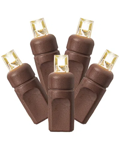 Vickerman 100 Warm White Wide Angle Led Single Mold Light On Brown Wire
