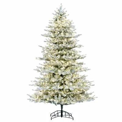 Vickerman 108'' H White/green Realistic Pine Flocked/frosted Christmas Tree With 1000 Led Lights In Neutral