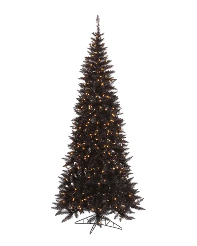 Vickerman 10ft Black Fir Slim Artificial Christmas Tree In Multi