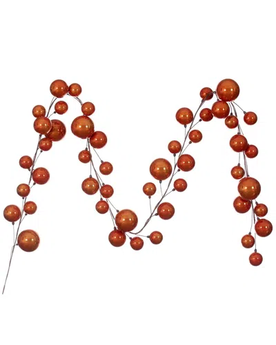 Vickerman 10ft Burnished Orange Pearl Branch Ball Wire Garland In Brown