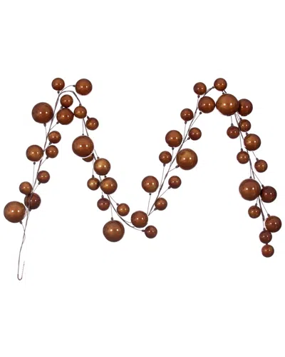 Vickerman 10ft Copper Pearl Branch Ball Wire Garland In Brown