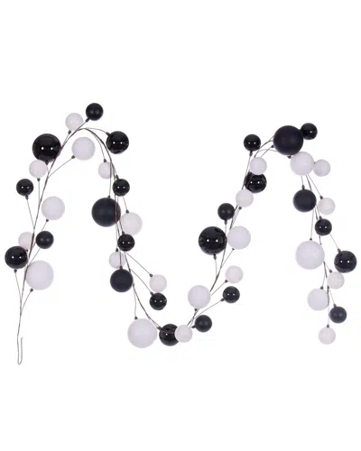 Vickerman 10ft White & Black Branch Ball Ornament Garland In Multi
