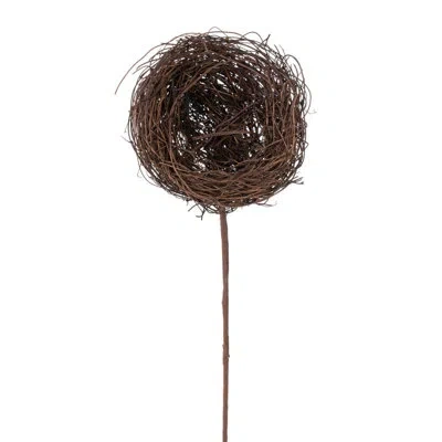 Vickerman 10"h Artificial Bird's Nest On Stem. Measures 10" Tall And The Nest 3.5" Wide. The Stem Makes This N In Brown