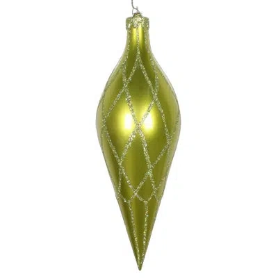 Vickerman 12" Lime Candy Finish Finial Ornament With Glitter Accents
