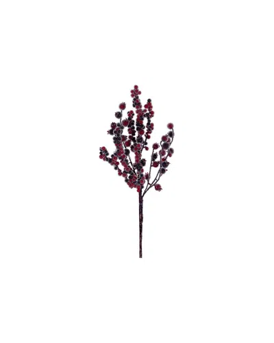 Vickerman 14in Icy Red & Burgundy Berry Pick, Set Of 6