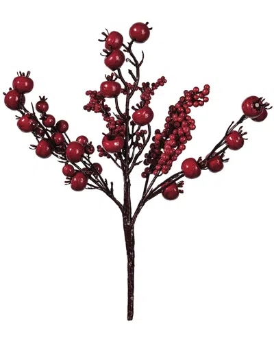 Vickerman 14in Red Deluxe Mixed Berry Pick, Set Of 6