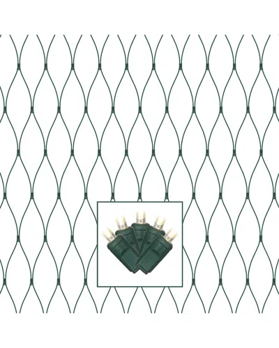 Vickerman 150 Warm White Wide Angle Led Christmas Net Light Set In Green