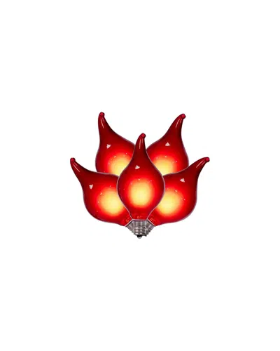 Vickerman 15-light 15ft Red Led G45 Glass Flame Tip Light Set In Brown