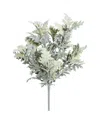 Vickerman 16" Artificial Green Flocked Dusty Miller Bush, Set Of 2 In Multi