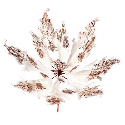 Vickerman 16" X 22" Velvet Sequin Poinsettia Aritificial Christmas Pick In Champagne