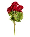 Vickerman 18" Artificial Red Geranium Bush, 4 Per Pack In Red