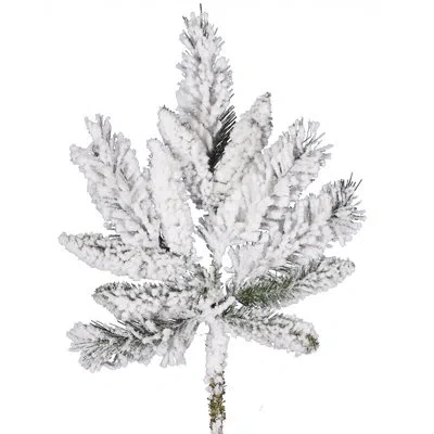 Vickerman 18" Flocked Snow Ridge Pine Artificial Christmas Spray. Includes 4 Sprays Per Pack.