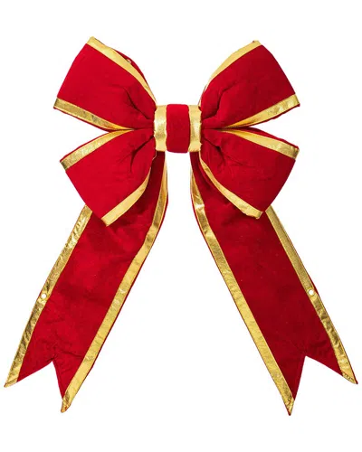 Vickerman 18in Red-gold Velvet Indoor Christmas Bow