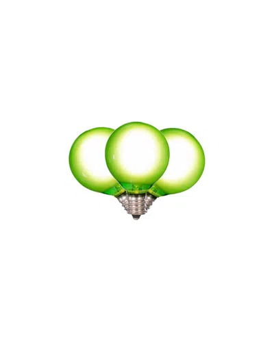 Vickerman 18-light Green Led Glass G40-e12 Filament Set With Green Wire