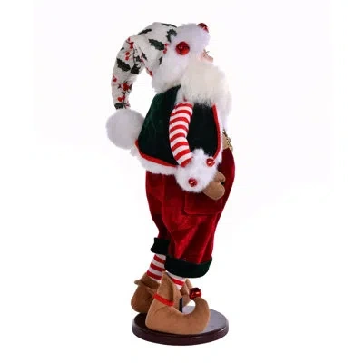 Vickerman 19" Holly Jolly Collection Santa Doll With Stand In Red;red;red;red