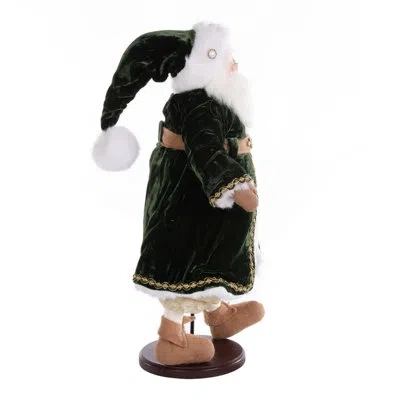 Vickerman 19" Silent Night Collection Santa Doll With Stand In Green;green;green;green