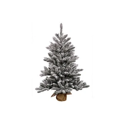 Vickerman 2 Foot Flocked Christmas Tree In White