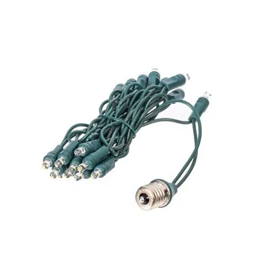 Vickerman 20 Light X 60" Long E17 Base 5mm Wide Angle Green Wire Rgb Warm White Light Drop With 3" Bulb Spacin