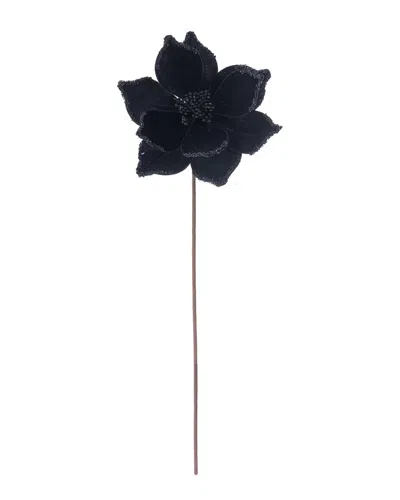 Vickerman 21.5in Black Poinsettia Stem, Set Of 6
