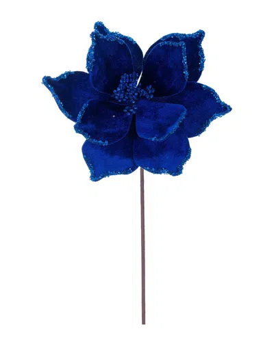 Vickerman 21.5in Blue Poinsettia Stem