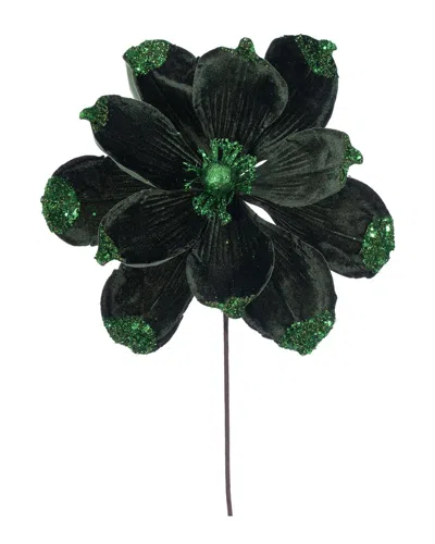 Vickerman 21.5in Green Velvet Magnolia, Set Of 4